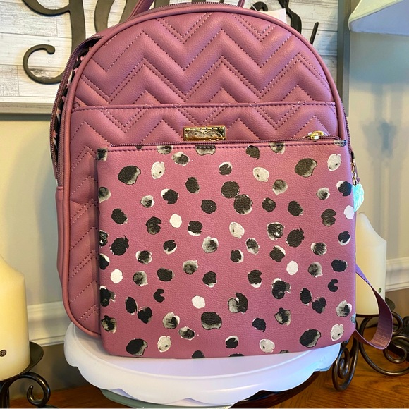 Betsey Johnson Handbags - NWT Betsey Johnson Charli Dots & Quilt Backpack & Matching Pouch 2pc Bundle new